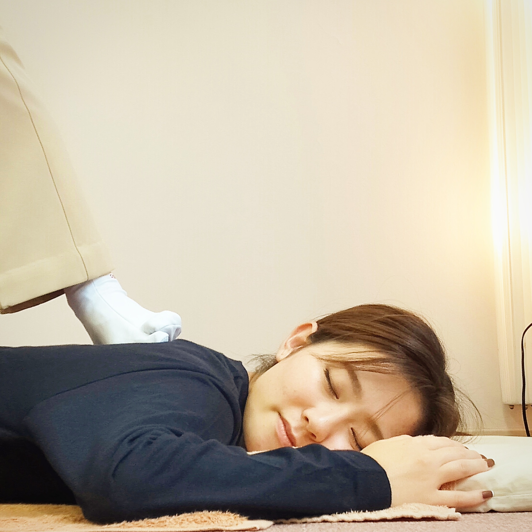 施術を受けて安らぐ表情
